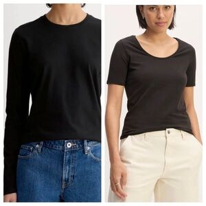 Everlane Black Short & long Sleeve Tee T-shirt bundle